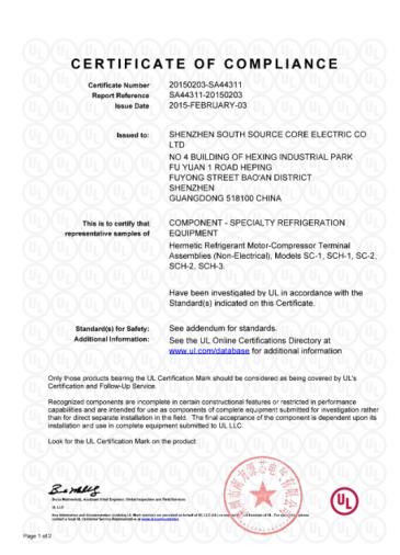 China SHENZHEN SSC ELECTRIC CO.,LTD zertifizierungen